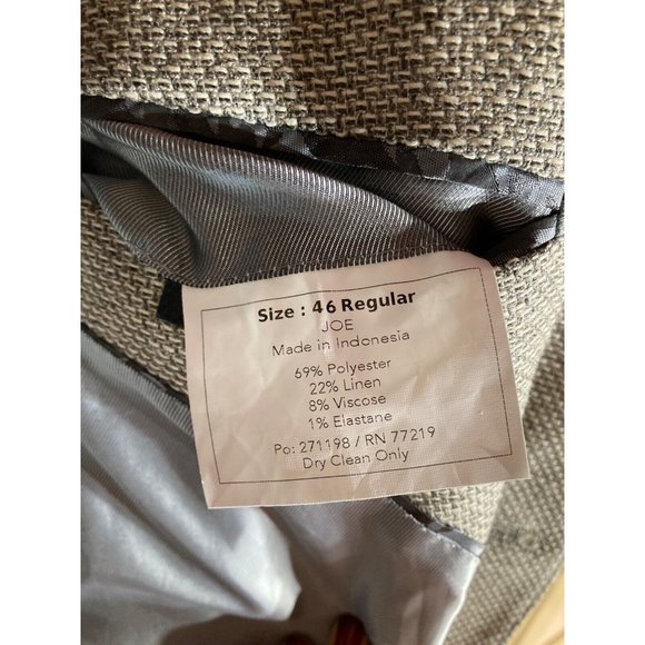 Joseph Abboud JOE Men's Two Button Gray Textured Slim Blazer Sport Coat Size 46R - Picture 11 of 16